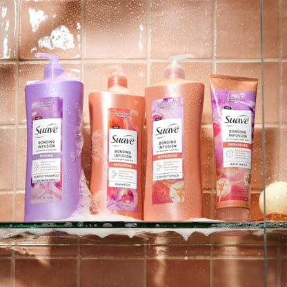 Suave Bonding Infusion Shampoo and Conditioner Set – Restorative Treatment for Dry, Damaged Hair, 12.6 fl oz Each Avelisse