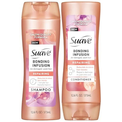 Suave Bonding Infusion Shampoo and Conditioner Set – Restorative Treatment for Dry, Damaged Hair, 12.6 fl oz Each Avelisse