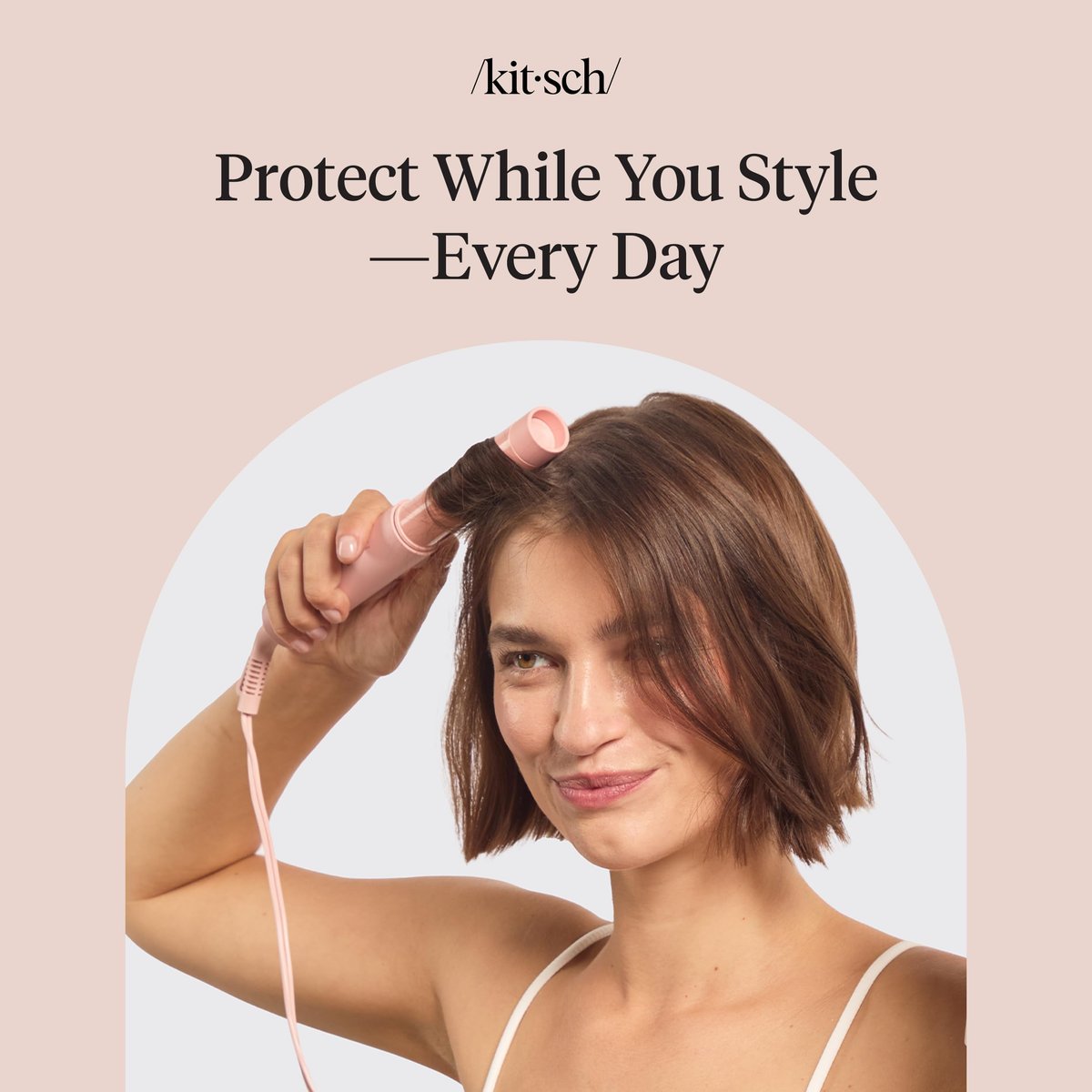 Kitsch Heat Protection Spray for Hair – Argan Oil Heat Protectant for Frizz Control, Shine & Damage Protection – 6.8 oz Avelisse