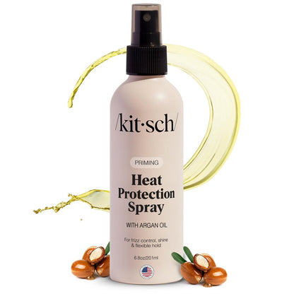 Kitsch Heat Protection Spray for Hair – Argan Oil Heat Protectant for Frizz Control, Shine & Damage Protection – 6.8 oz Avelisse