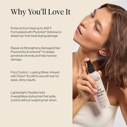 Kitsch Heat Protection Spray for Hair – Argan Oil Heat Protectant for Frizz Control, Shine & Damage Protection – 6.8 oz Avelisse