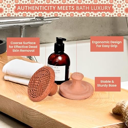 Natural Terracotta Pumice Stone for Feet – Handcrafted Foot Scrubber & Callus Remover with Gentle Exfoliation and Ergonomic Design for Smooth, Soft & Refreshed Feet – for a Spa-Like Pedicure Avelisse