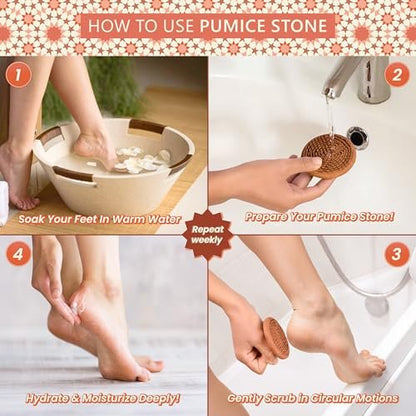 Natural Terracotta Pumice Stone for Feet – Handcrafted Foot Scrubber & Callus Remover with Gentle Exfoliation and Ergonomic Design for Smooth, Soft & Refreshed Feet – for a Spa-Like Pedicure Avelisse