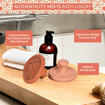 Natural Terracotta Pumice Stone for Feet – Handcrafted Foot Scrubber & Callus Remover with Gentle Exfoliation and Ergonomic Design for Smooth, Soft & Refreshed Feet – for a Spa-Like Pedicure Avelisse