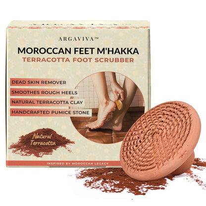 Natural Terracotta Pumice Stone for Feet – Handcrafted Foot Scrubber & Callus Remover with Gentle Exfoliation and Ergonomic Design for Smooth, Soft & Refreshed Feet – for a Spa-Like Pedicure Avelisse