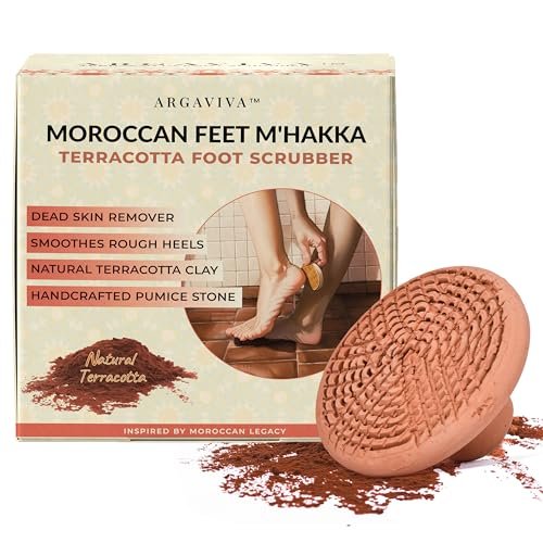 Natural Terracotta Pumice Stone for Feet – Handcrafted Foot Scrubber & Callus Remover with Gentle Exfoliation and Ergonomic Design for Smooth, Soft & Refreshed Feet – for a Spa-Like Pedicure Avelisse