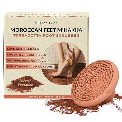 Natural Terracotta Pumice Stone for Feet – Handcrafted Foot Scrubber & Callus Remover with Gentle Exfoliation and Ergonomic Design for Smooth, Soft & Refreshed Feet – for a Spa-Like Pedicure Avelisse