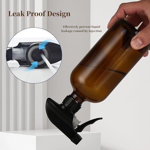 Bastelica Amber Glass Spray Bottles 16 oz – Refillable Empty Spray Bottle 2-Pack for Cleaning, Essential Oils, Plants & Hair - görsel 12