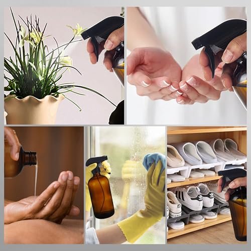 Bastelica Amber Glass Spray Bottles 16 oz – Refillable Empty Spray Bottle 2-Pack for Cleaning, Essential Oils, Plants & Hair - görsel 10