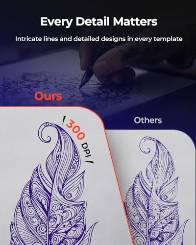 MUNBYN Tattoo Stencil Printer ITP06 - 300DPI Wireless Thermal Tattoo Printer with 20 Transfer Papers, Compatible with Smartphone & PC for Tattoo Artists & Beginners Avelisse