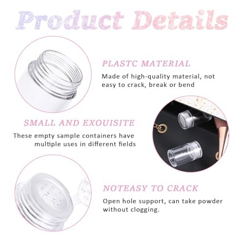 6 Pcs Clear Plastic Loose Powder Bottles with 12-Hole Sifter Lids - 10 ml Travel Size Containers for Glitter, Baby Powder, and More - görsel 10