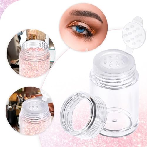 6 Pcs Clear Plastic Loose Powder Bottles with 12-Hole Sifter Lids - 10 ml Travel Size Containers for Glitter, Baby Powder, and More - görsel 14