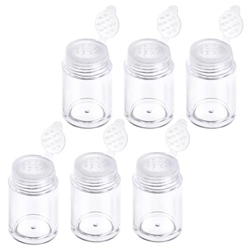 6 Pcs Clear Plastic Loose Powder Bottles with 12-Hole Sifter Lids - 10 ml Travel Size Containers for Glitter, Baby Powder, and More - görsel 2