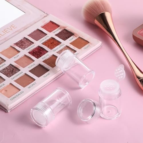6 Pcs Clear Plastic Loose Powder Bottles with 12-Hole Sifter Lids - 10 ml Travel Size Containers for Glitter, Baby Powder, and More - görsel 12