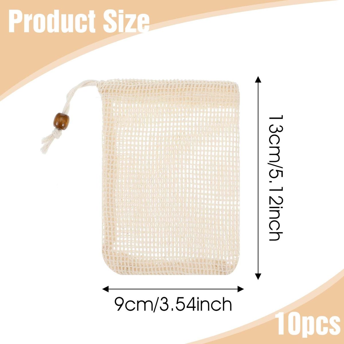 cobee 10 Pack Pure Cotton Soap Bag Set – Mesh Exfoliating Soap Saver Pouch for Shower, Foaming & Drying Soap Holder - görsel 3