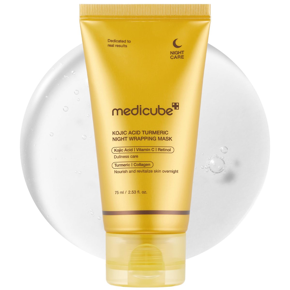medicube Kojic Acid Turmeric Overnight Wrapping Peel Off Mask – Brighten & Defend Against Skin Stress for a Clear, Glowing Complexion | Korean Skincare, 2.53 fl. oz. - görsel 2