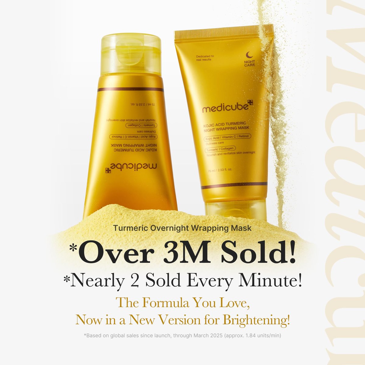 medicube Kojic Acid Turmeric Overnight Wrapping Peel Off Mask – Brighten & Defend Against Skin Stress for a Clear, Glowing Complexion | Korean Skincare, 2.53 fl. oz. - görsel 4