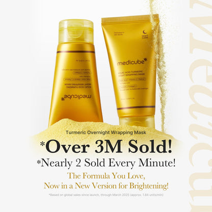 medicube Kojic Acid Turmeric Overnight Wrapping Peel Off Mask – Brighten & Defend Against Skin Stress for a Clear, Glowing Complexion | Korean Skincare, 2.53 fl. oz.