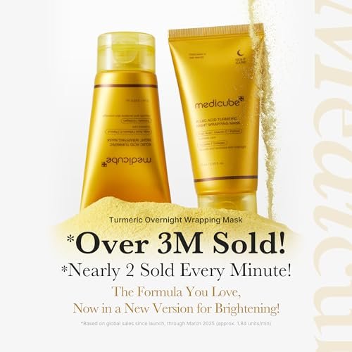 medicube Kojic Acid Turmeric Overnight Wrapping Peel Off Mask – Brighten & Defend Against Skin Stress for a Clear, Glowing Complexion | Korean Skincare, 2.53 fl. oz. - görsel 3