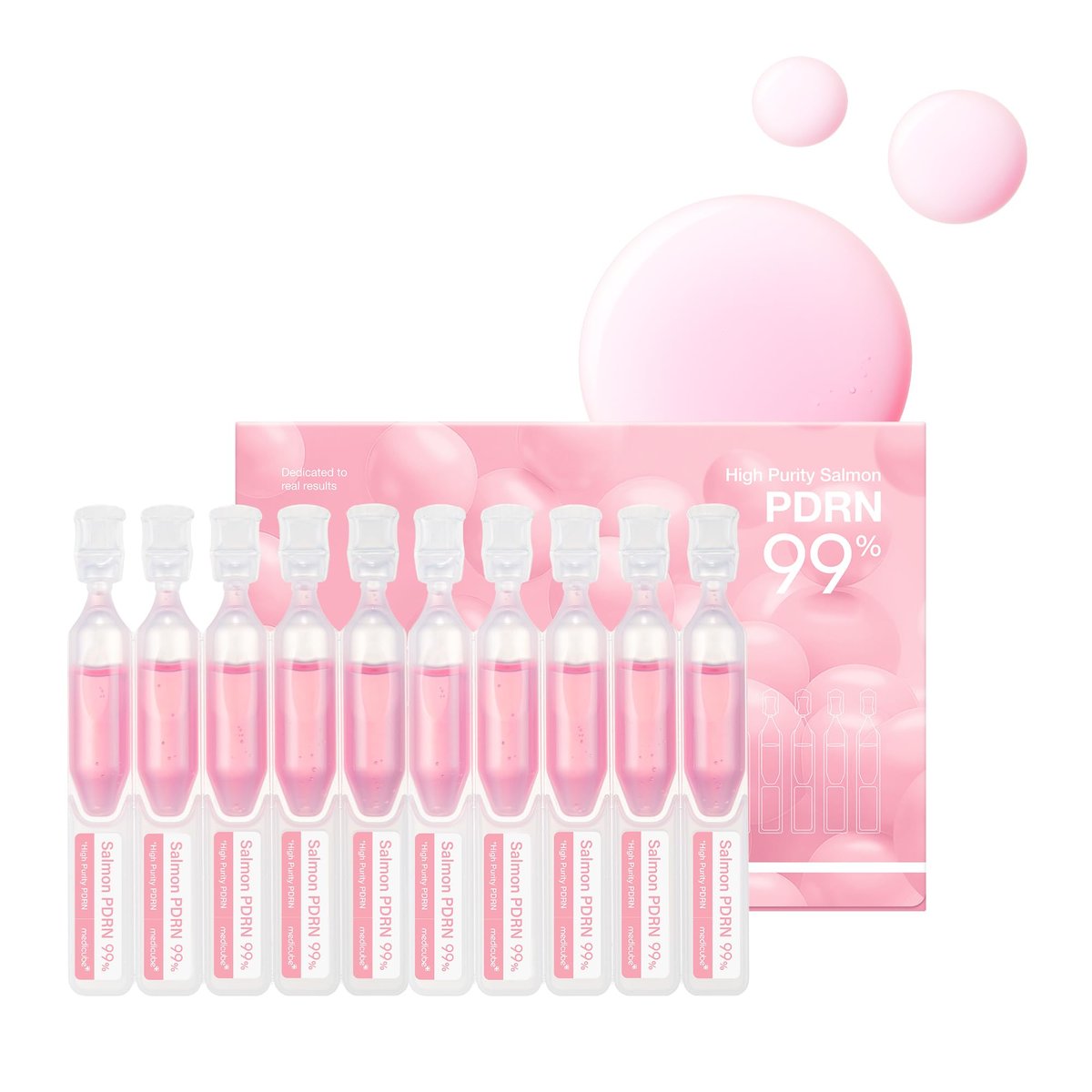 Medicube Salmon DNA PDRN Pink One Day Serum – 99% Salmon DNA Intensive Ampoule with Collagen, Glutathione, Hyaluronic Acid for Radiant Skin | 0.05 fl.oz x 10 Avelisse