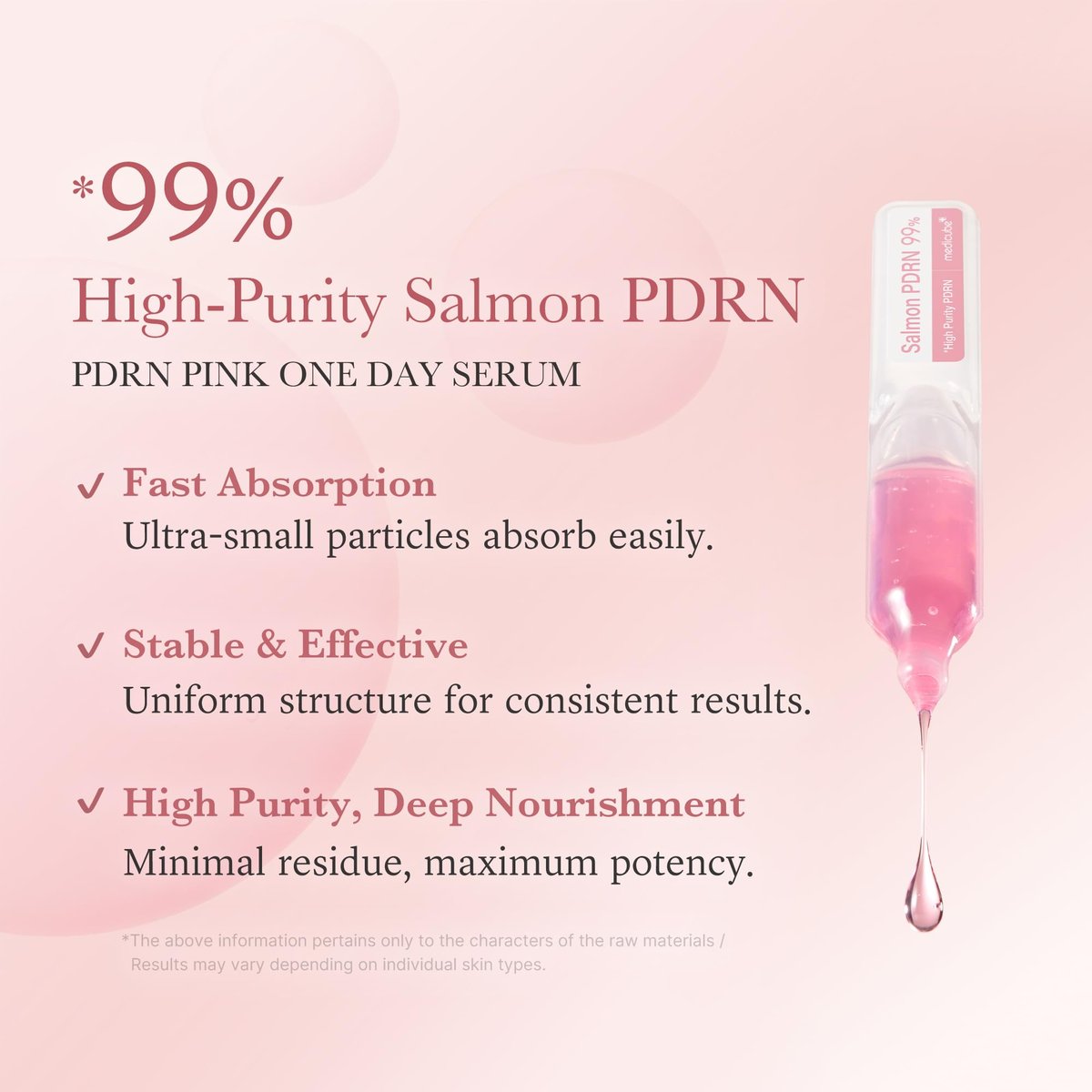 Medicube Salmon DNA PDRN Pink One Day Serum – 99% Salmon DNA Intensive Ampoule with Collagen, Glutathione, Hyaluronic Acid for Radiant Skin | 0.05 fl.oz x 10 Avelisse