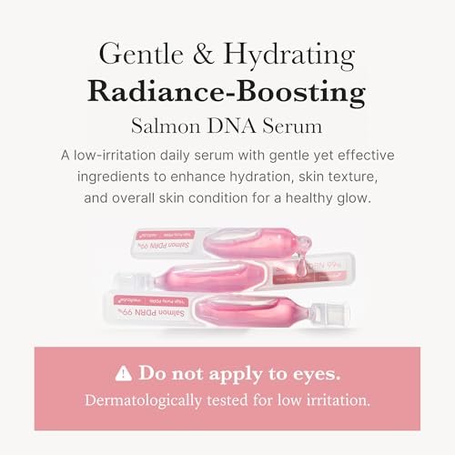 Medicube Salmon DNA PDRN Pink One Day Serum – 99% Salmon DNA Intensive Ampoule with Collagen, Glutathione, Hyaluronic Acid for Radiant Skin | 0.05 fl.oz x 10 Avelisse