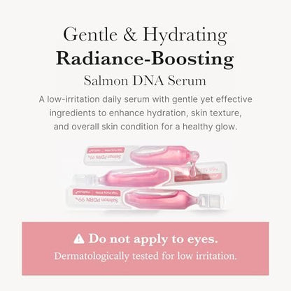 Medicube Salmon DNA PDRN Pink One Day Serum – 99% Salmon DNA Intensive Ampoule with Collagen, Glutathione, Hyaluronic Acid for Radiant Skin | 0.05 fl.oz x 10 Avelisse