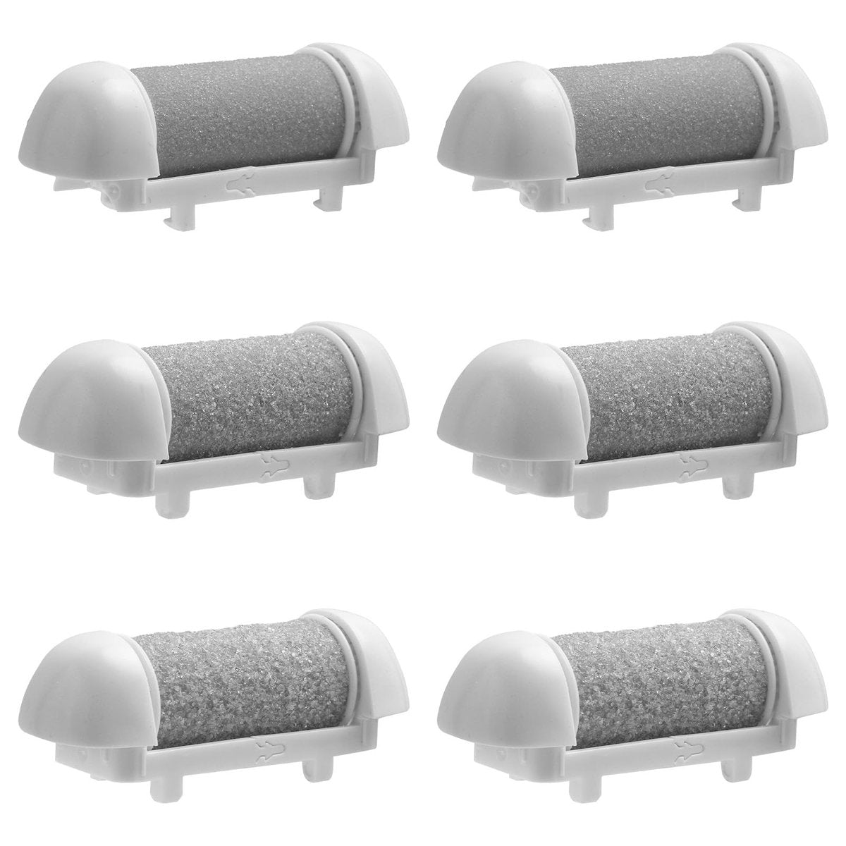 BOXOB 6-Piece Replacement Roller Refill Heads for Pedicure Foot File – Extra Coarse, Regular Coarse & Fine Coarse Quartz Rollers for Electric Dead Skin Remover - görsel 1