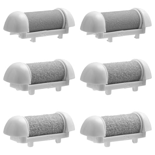 BOXOB 6-Piece Replacement Roller Refill Heads for Pedicure Foot File – Extra Coarse, Regular Coarse & Fine Coarse Quartz Rollers for Electric Dead Skin Remover - görsel 2