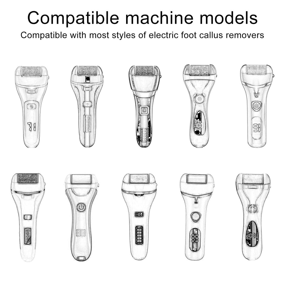 BOXOB 6-Piece Replacement Roller Refill Heads for Pedicure Foot File – Extra Coarse, Regular Coarse & Fine Coarse Quartz Rollers for Electric Dead Skin Remover - görsel 9
