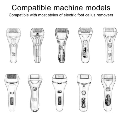 BOXOB 6-Piece Replacement Roller Refill Heads for Pedicure Foot File – Extra Coarse, Regular Coarse & Fine Coarse Quartz Rollers for Electric Dead Skin Remover
