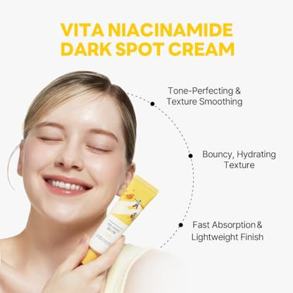 ROUND LAB Vita Niacinamide Dark Spot Cream 1.69 Fl Oz – Tone Clarity Moisturizer with Tranexamic Acid & Vitamin Complex for Dark Spot Care, Uneven Skin Texture & Radiance – Korean Skincare Avelisse