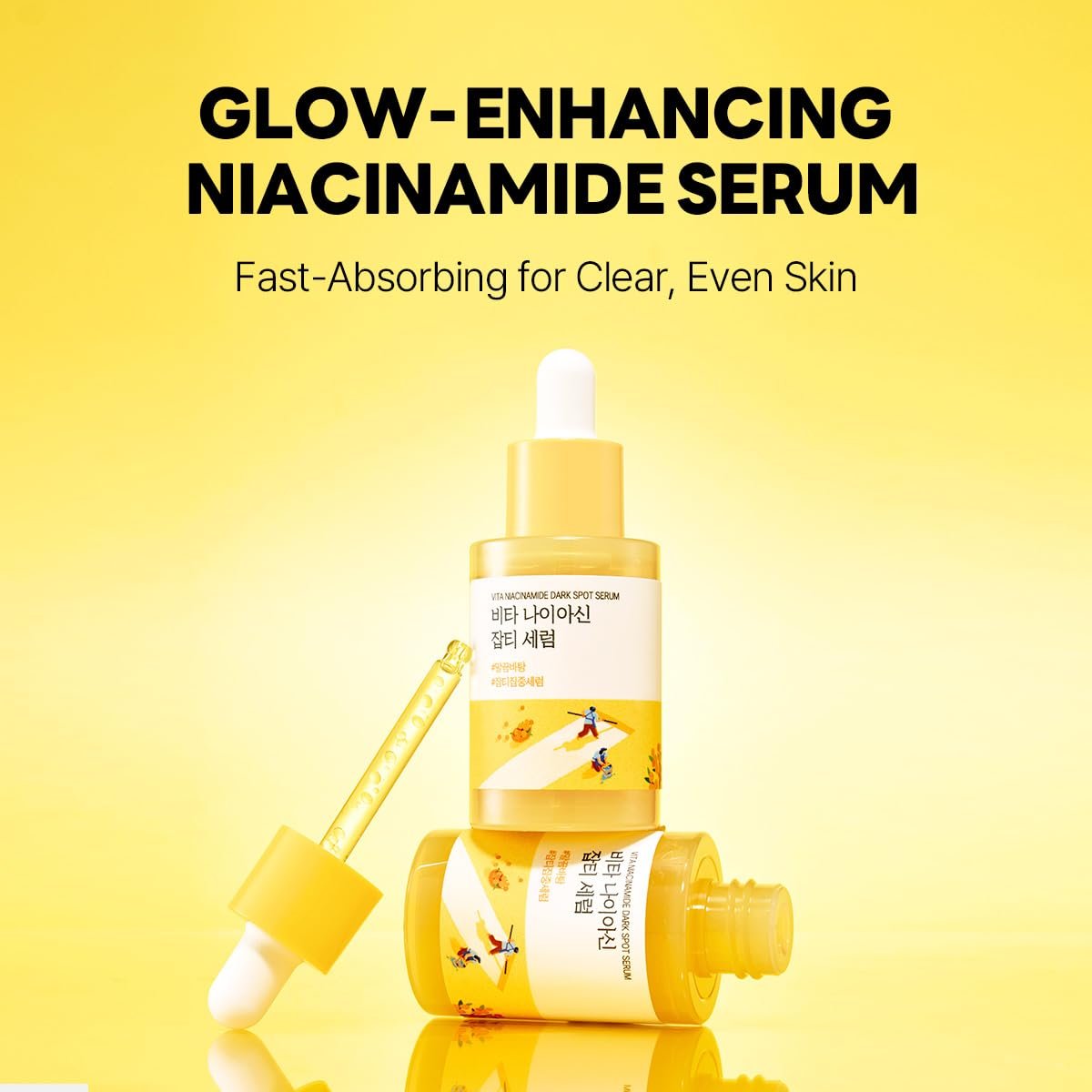 ROUND LAB Vita Niacinamide Dark Spot Serum 1.01 Fl Oz - Radiance-Boosting Korean Face Serum with Vitamin C for Uneven Skin Tone & Clarity Avelisse