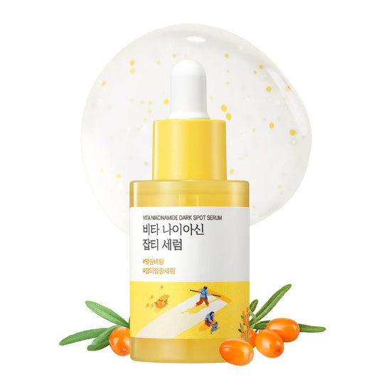 ROUND LAB Vita Niacinamide Dark Spot Serum 1.01 Fl Oz - Radiance-Boosting Korean Face Serum with Vitamin C for Uneven Skin Tone & Clarity Avelisse
