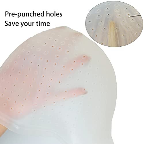 Pre-Punched Silicone Highlight Cap with Hook – Reusable Hair Coloring Cap for Professional Salon Dyeing at Home - görsel 4