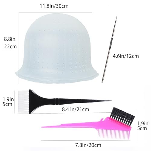 Pre-Punched Silicone Highlight Cap with Hook – Reusable Hair Coloring Cap for Professional Salon Dyeing at Home - görsel 6