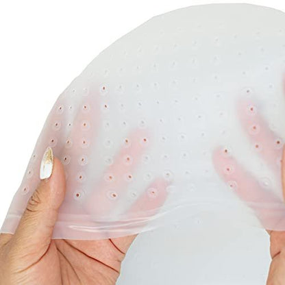 Pre-Punched Silicone Highlight Cap with Hook – Reusable Hair Coloring Cap for Professional Salon Dyeing at Home