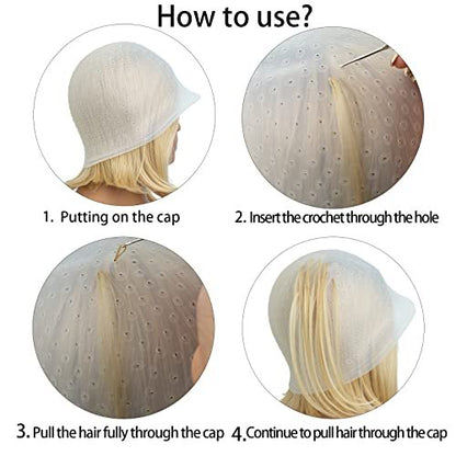 Pre-Punched Silicone Highlight Cap with Hook – Reusable Hair Coloring Cap for Professional Salon Dyeing at Home