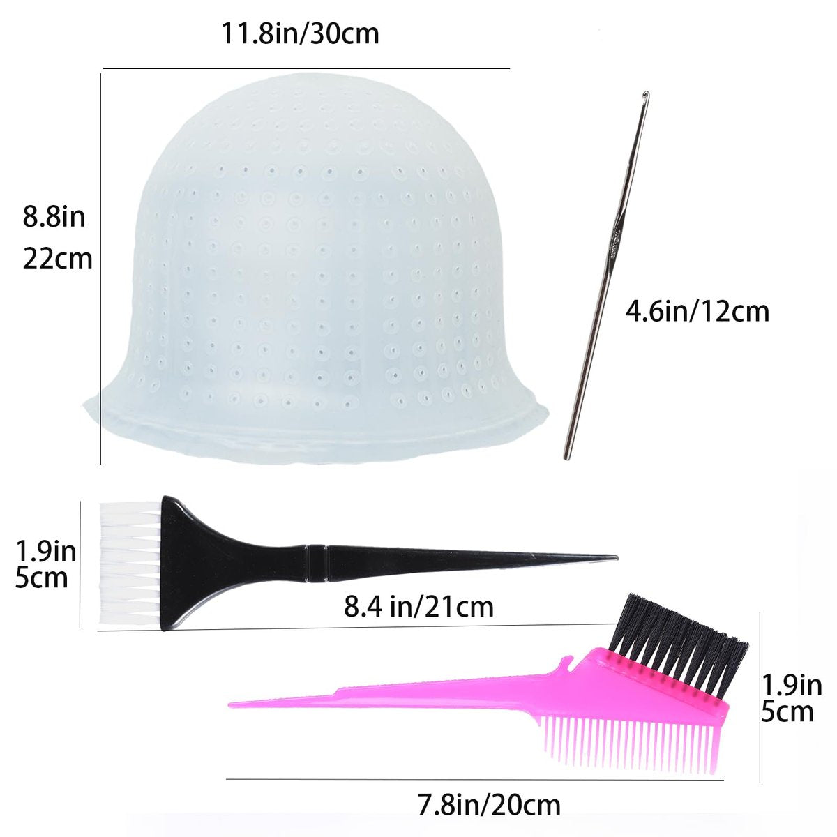 Pre-Punched Silicone Highlight Cap with Hook – Reusable Hair Coloring Cap for Professional Salon Dyeing at Home - görsel 5