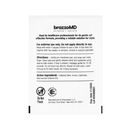 brazzoMD StyeRx Individual Eyelid and Lash Wipes for Stye Relief, Chalazions - Box of 60 Avelisse