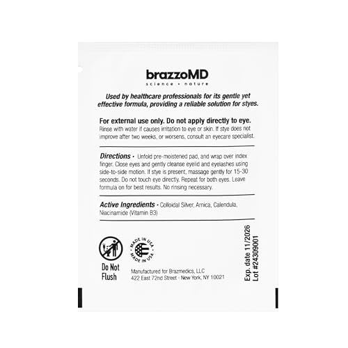 brazzoMD StyeRx Individual Eyelid and Lash Wipes for Stye Relief, Chalazions - Box of 60 Avelisse