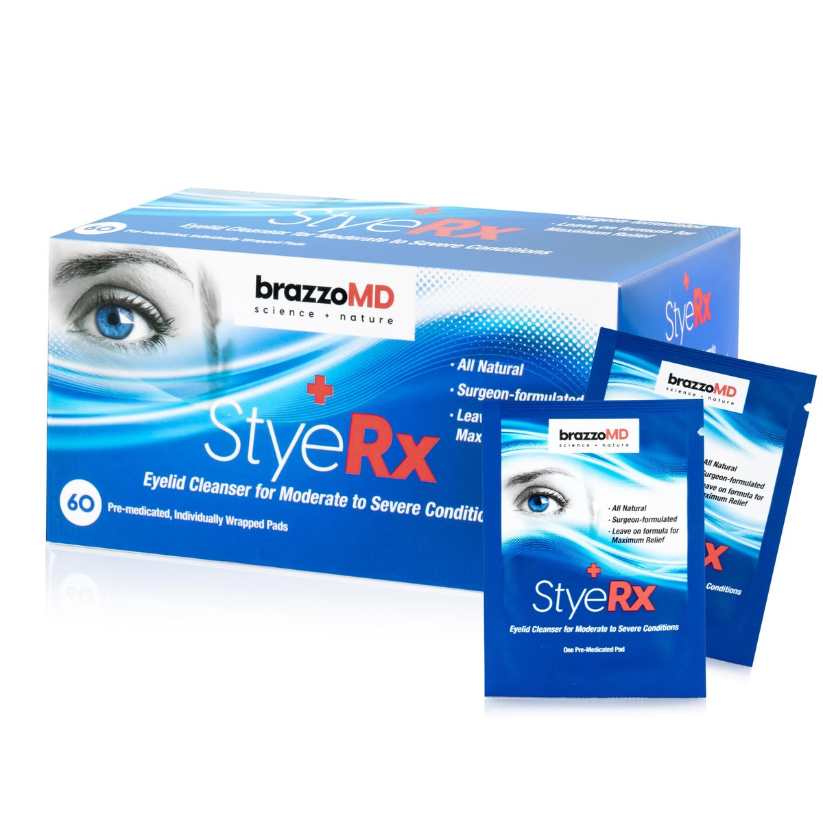 brazzoMD StyeRx Individual Eyelid and Lash Wipes for Stye Relief, Chalazions - Box of 60 Avelisse