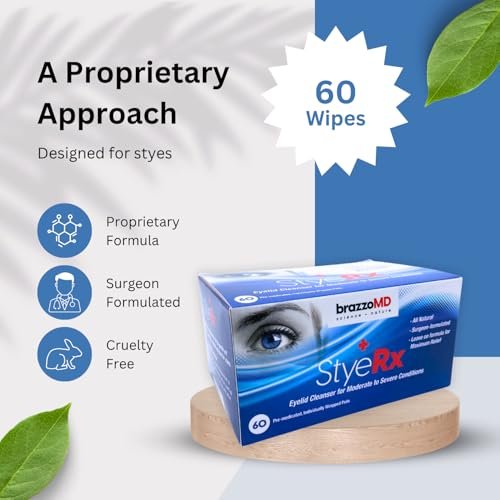 brazzoMD StyeRx Individual Eyelid and Lash Wipes for Stye Relief, Chalazions - Box of 60 Avelisse