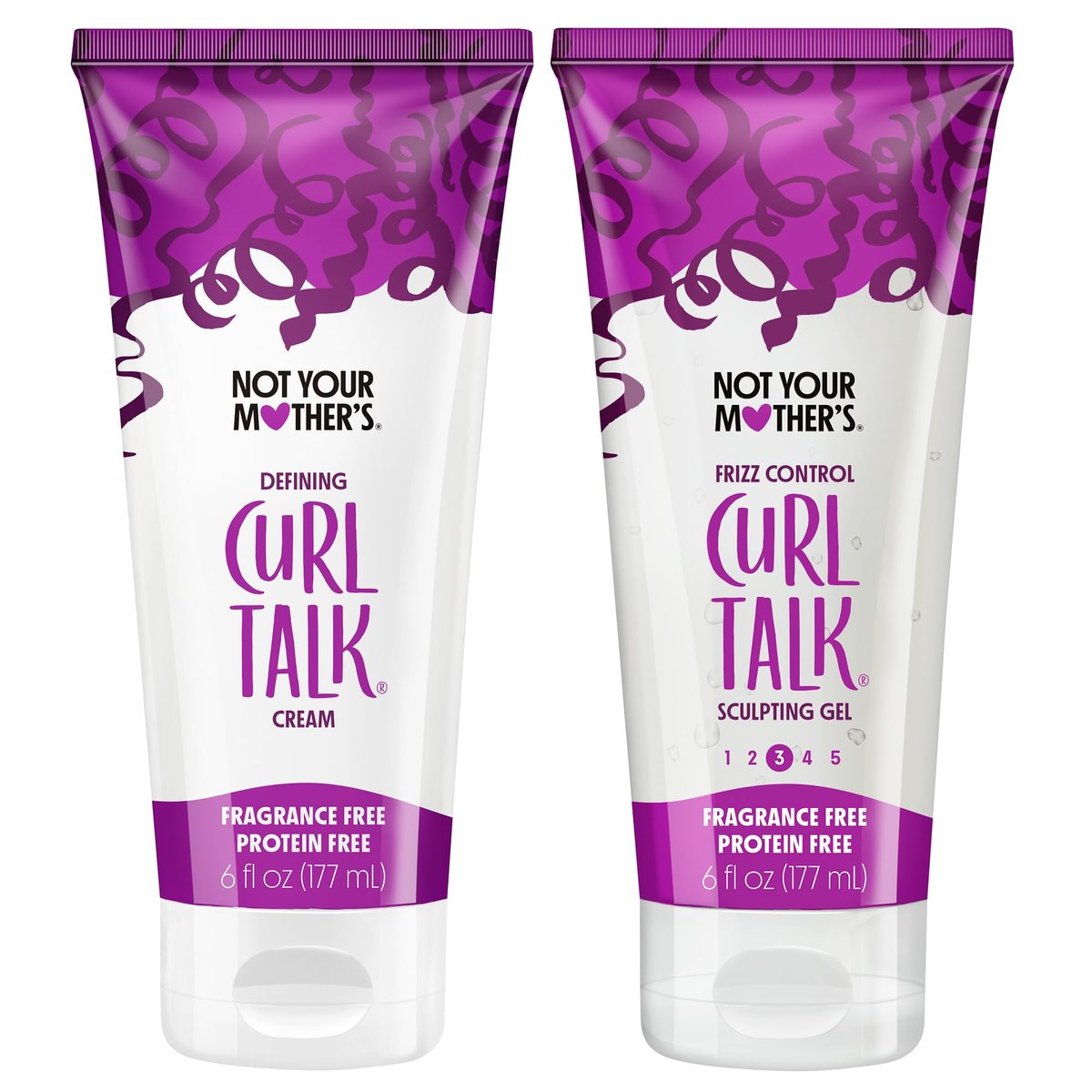 Not Your Mother's Curl Talk Fragrance-Free Sculpting Gel & Defining Cream 2-Pack | Protein-Free for Sensitive Curls, 6 fl oz - görsel 1
