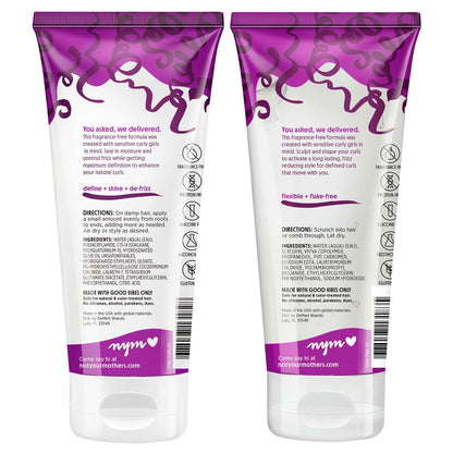 Not Your Mother's Curl Talk Fragrance-Free Sculpting Gel & Defining Cream 2-Pack | Protein-Free for Sensitive Curls, 6 fl oz