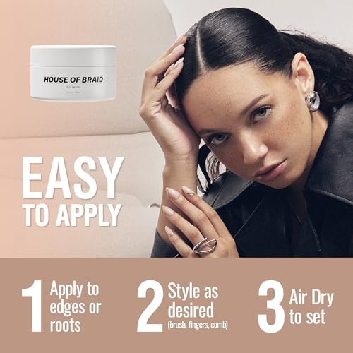 House Of Braid Hair Styling Gel - Extra Hold for Curly, Wavy, Slick Back, Edge Control, Braid Gel - Non Toxic, Frizz and Flake Free Hair Jam with All Natural Ingredients (3.4 Oz) Avelisse