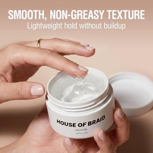 House Of Braid Hair Styling Gel - Extra Hold for Curly, Wavy, Slick Back, Edge Control, Braid Gel - Non Toxic, Frizz and Flake Free Hair Jam with All Natural Ingredients (3.4 Oz) Avelisse