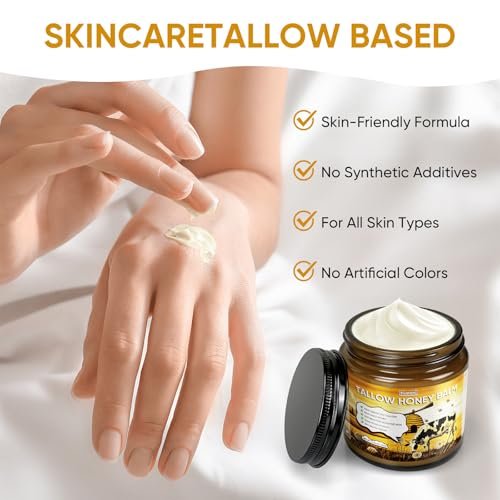 Organic Grass-Fed Beef Tallow Balm with Raw Honey - 4 oz All-Natural Moisturizer for Face & Body - görsel 12
