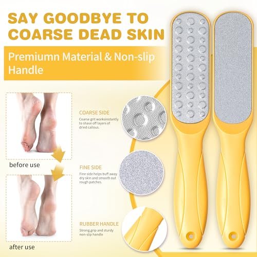 LUCOTIYA Foot Soak Set Pedicure Kit - Vanilla Chamomile Foot Soak Salts, File, Scrub & Urea Cream for Dry Cracked Feet Avelisse