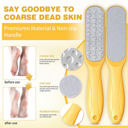 LUCOTIYA Foot Soak Set Pedicure Kit - Vanilla Chamomile Foot Soak Salts, File, Scrub & Urea Cream for Dry Cracked Feet Avelisse